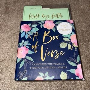 Eccolo Floral Bible Verse Box - Navy and Pink